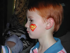 Kids Birthday Party -- face paint superman